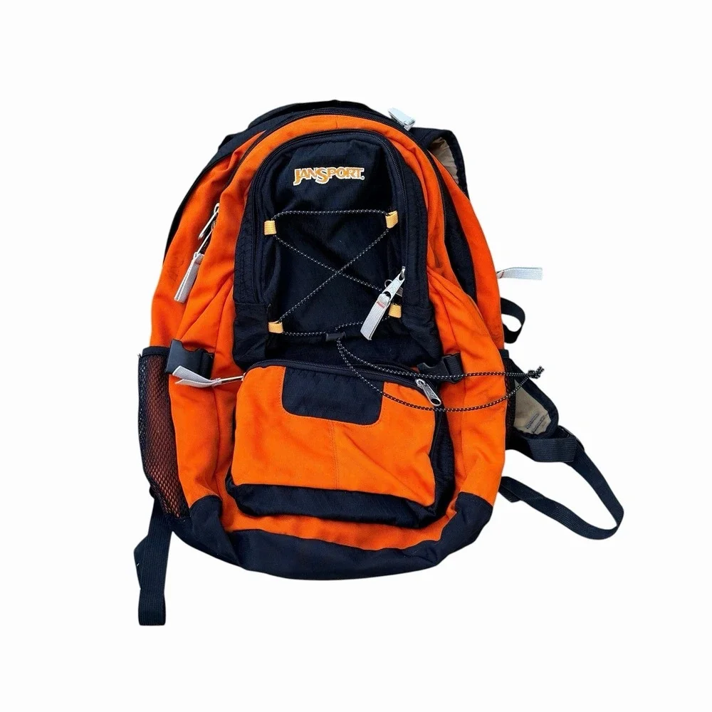 black and orange jansport backpack SuperBreak Plus daily commutes JanSport Orange Black Backpack School